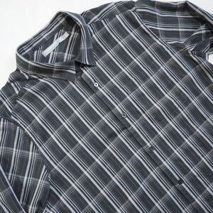 Icebreaker Sz L  Black and Gray Plaid Merino Blend Casual Button Down Shirt